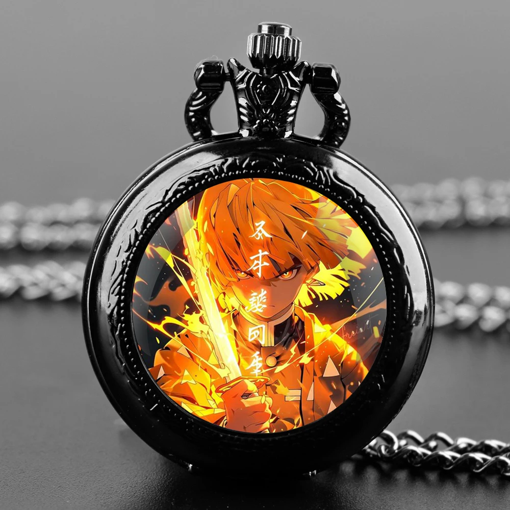 

Demon Slayer Kimetsuno Yaiba Rengoku Kyojuro Quartz Pocket Watch Men Women Pendant Necklace Clock Watch Kids Jewelry Gifts