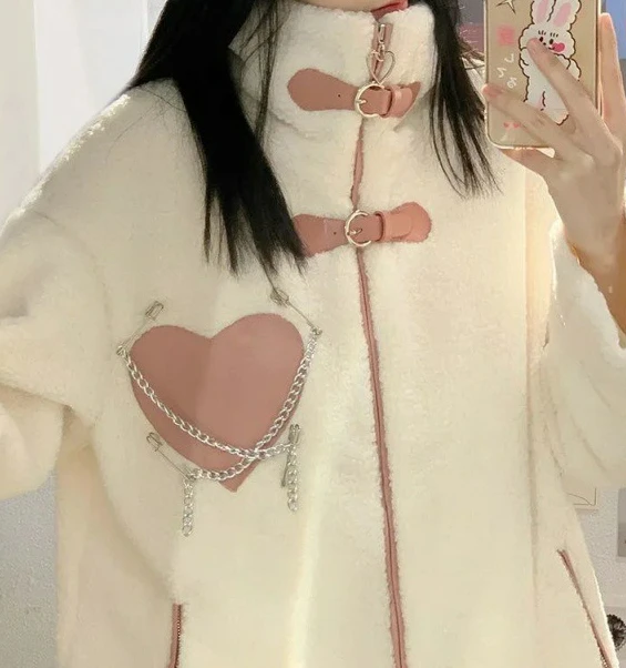 

Stand Collar Imitation Lamb Wool Jacket for Women's Autumn and Winter New Fashion Loose and Plush Thick Cotton Jacket Top