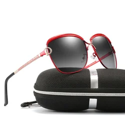 Polarized Square Sunglasses for Women, Gradient Lens, Round Sun Glasses, Luxury Brand