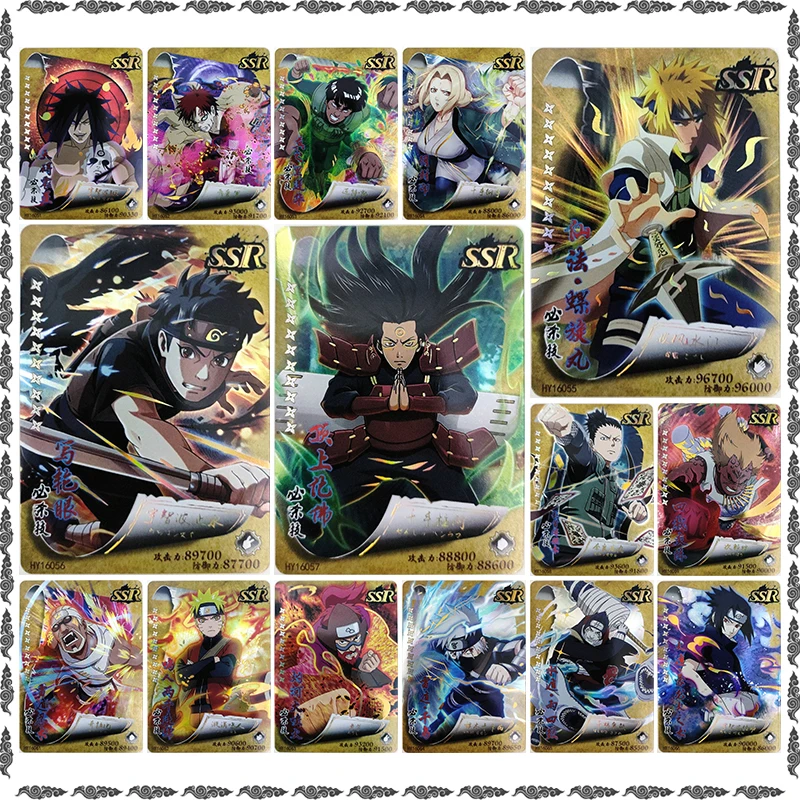 

Anime NARUTO Rare Madara Sasuke Gaara Hoshigaki Kisame Might Guy Kakashi Tsunade Game SSR Collectible Cards Birthday Toy Gift