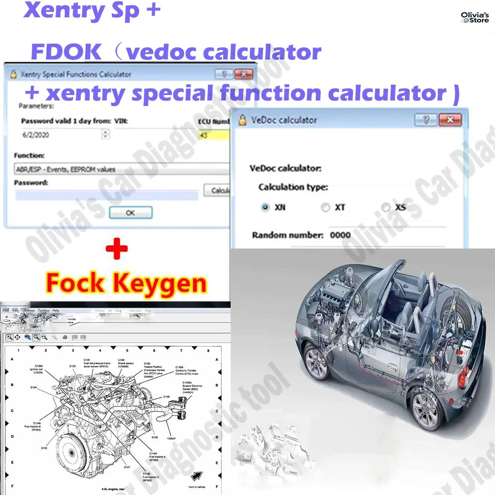 

Xentry Special Function Calculator and FDOK Vedoc Calculator with Keygen for European American car Models Star C3 C4 C5 C6 j2534