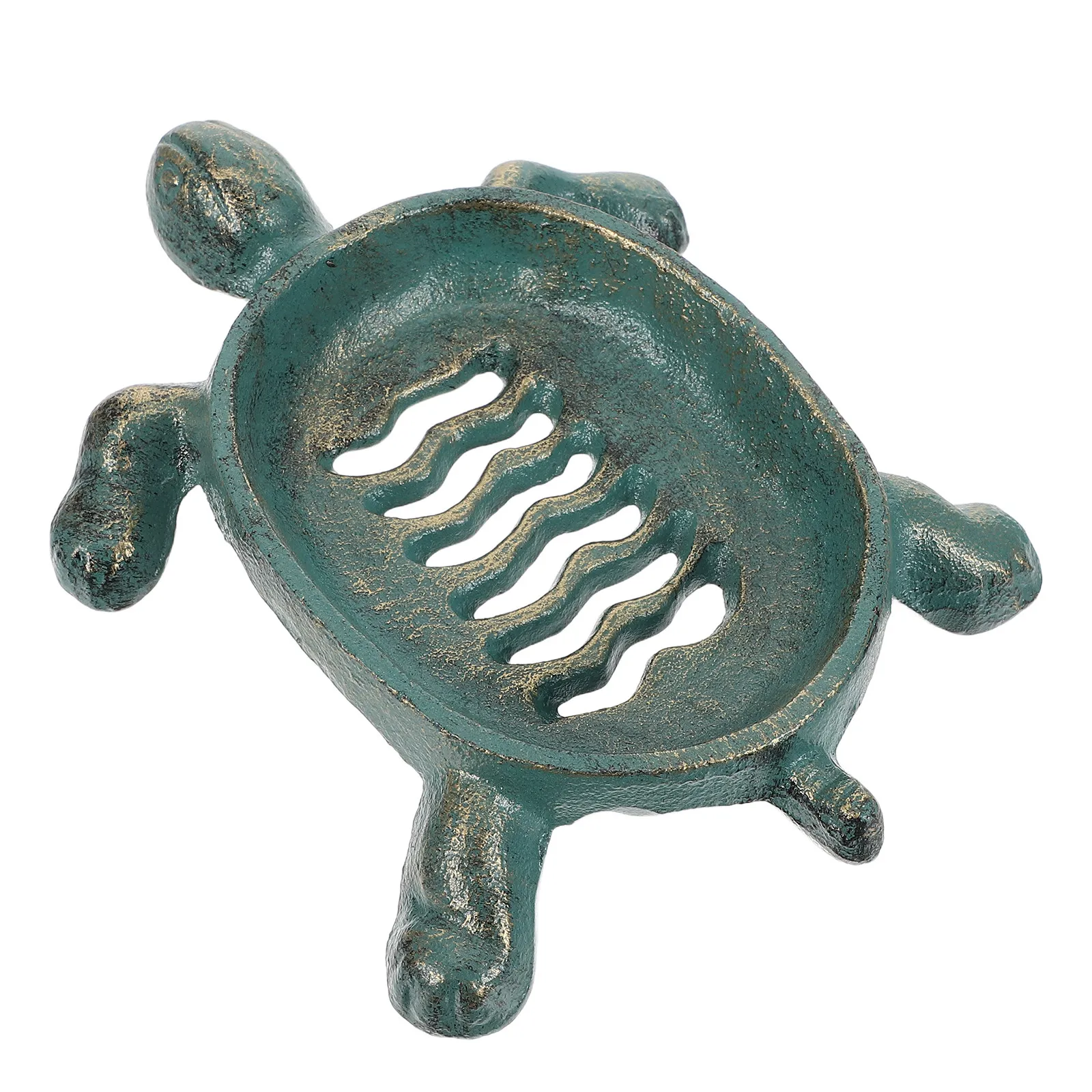 Rustic Turtle Soap Dish Drainage Vintage Cast Iron Soap Holder Farmhouse Bathroom Kitchen Sink Coastal Sea