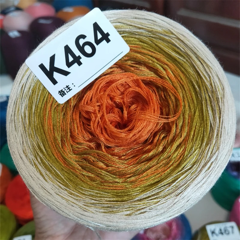 300G/Ball Mercerized Organic Cotton Gradient Cake Yarn Orange Series 4 Strands Baby Yarn For Knitting Crochet Scarf Shawl TJ8662