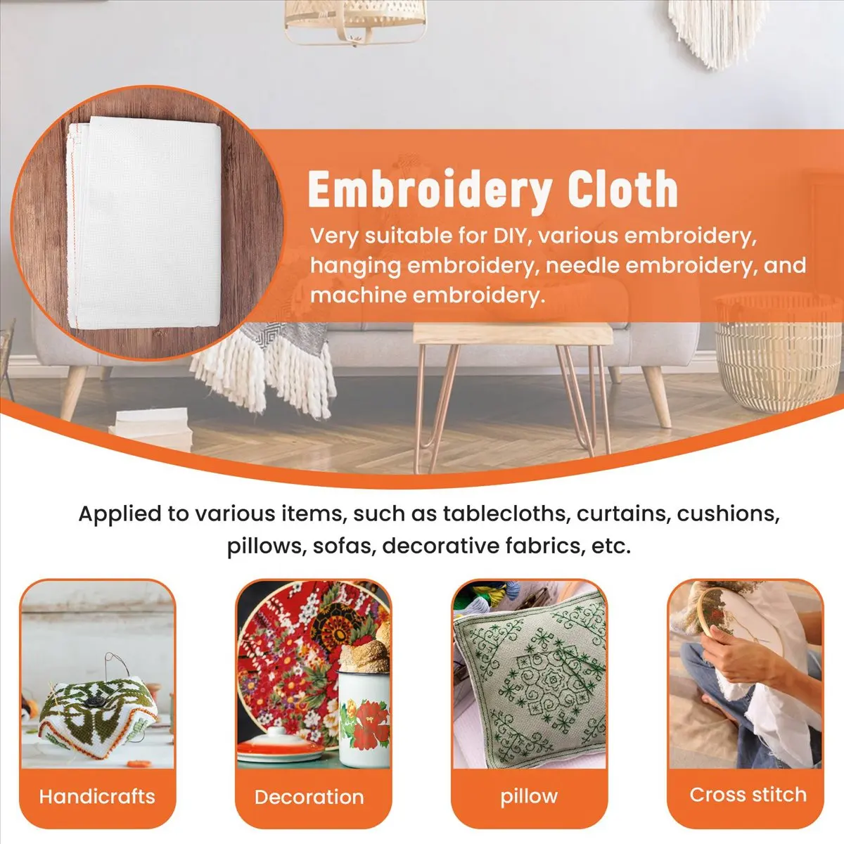 قماش ABFW 59 By 39 بوصة، 14 قطعة قماش عايدة قماش كبير احتياطي قماش قماش مطرز