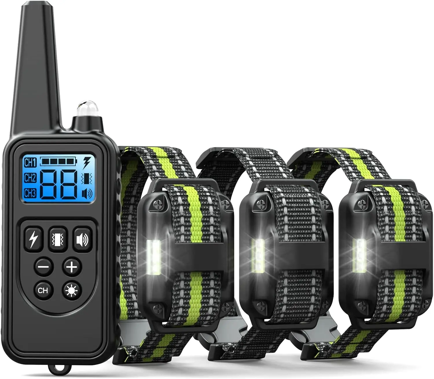 

3-Pack Dog Training Collar with Remote - 2600Ft Range, Waterproof, Beep/Vibration/Shock Modes for Medium/Large Dogs