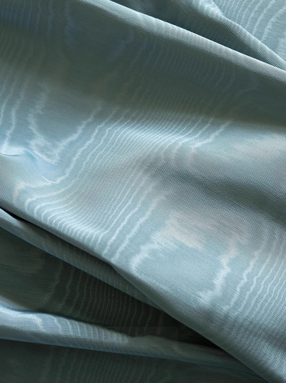 Blue Moire reflective jacquard fabric moire jacquard texture layer suit half skirt garment designer fabric