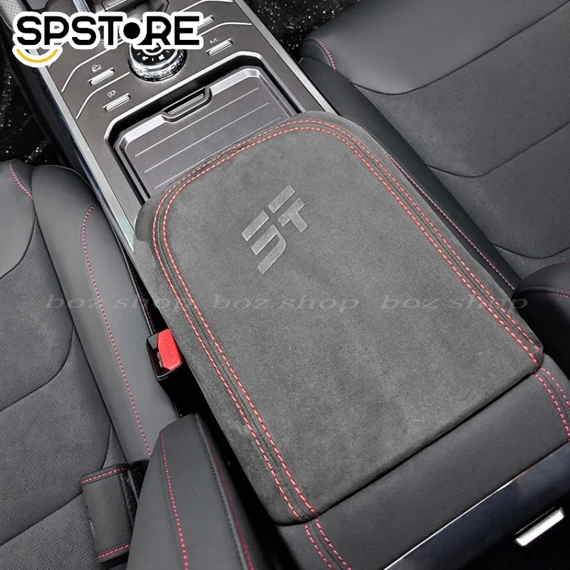 Car Armrest Case Cover Suede Gear Shift Cover Central Armrest Leather Cover Modification For Jetour Traveler Shanhai T2