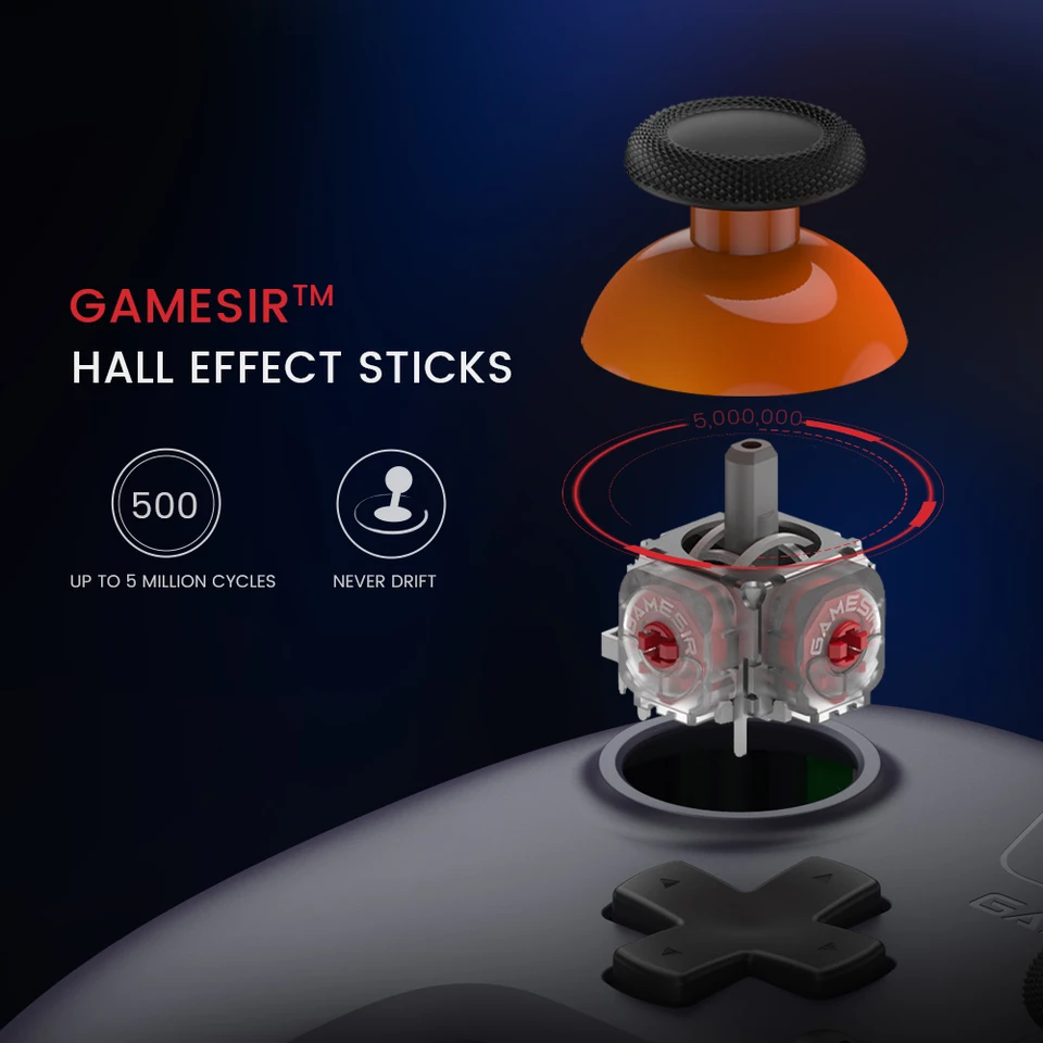 GameSir Nova Lite Gamepad inalámbrico, controlador de juegos para Switch, Android, iOS, PC y juegos de Steam con joysticks Hall Effect 4