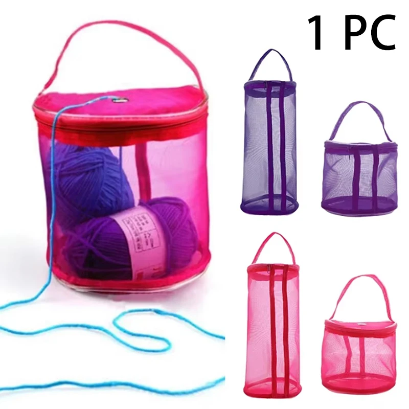 1 Stück Tragbare Häkelgarn-Organizer-Tasche, Garn-Aufbewahrungstasche, Hohlnetz-Strickwolltasche, Webwerkzeuge, Nähzubehör
