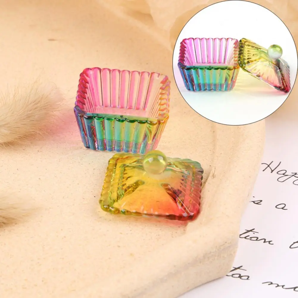 مادة زجاج فن الأظافر ، تخزين مسحوق الاكريليك ، طبق مع غطاء الغبار ، حامل للمبتدئين