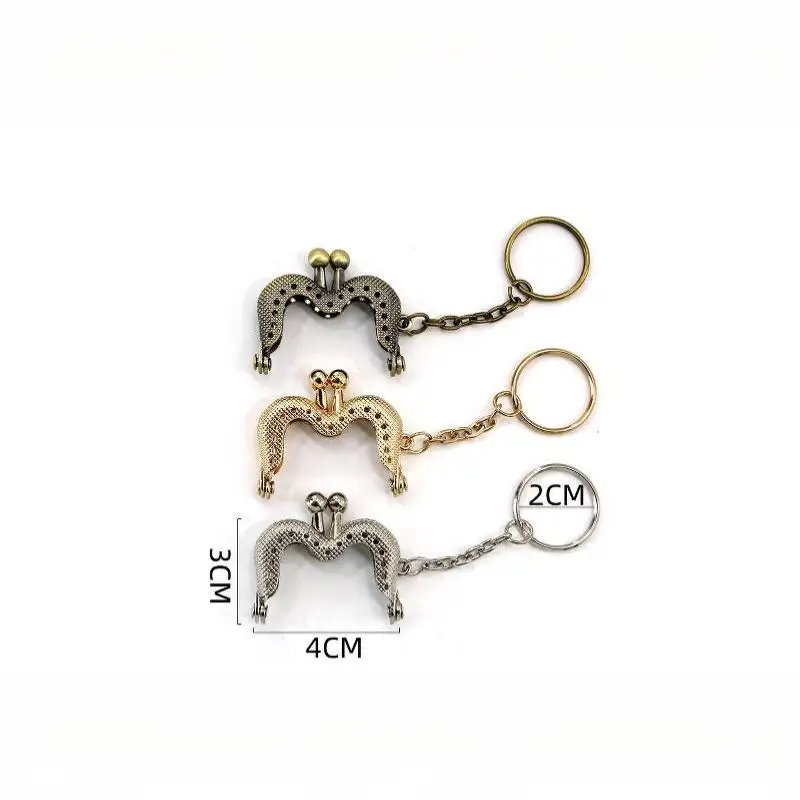 1 Stück DIY-Bastelzubehör für Geldbörsen, Mini Niedliche 4cm Metall-Münzbörse mit Schlüsselanhänger und Kussverschluss – Detail 9