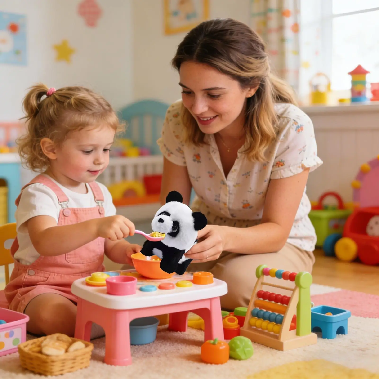 Walking Talking Panda Stuffed Animal Electronic Interactive Plush Toy with Sound for Kids Children Birthday New Year Easter Gift