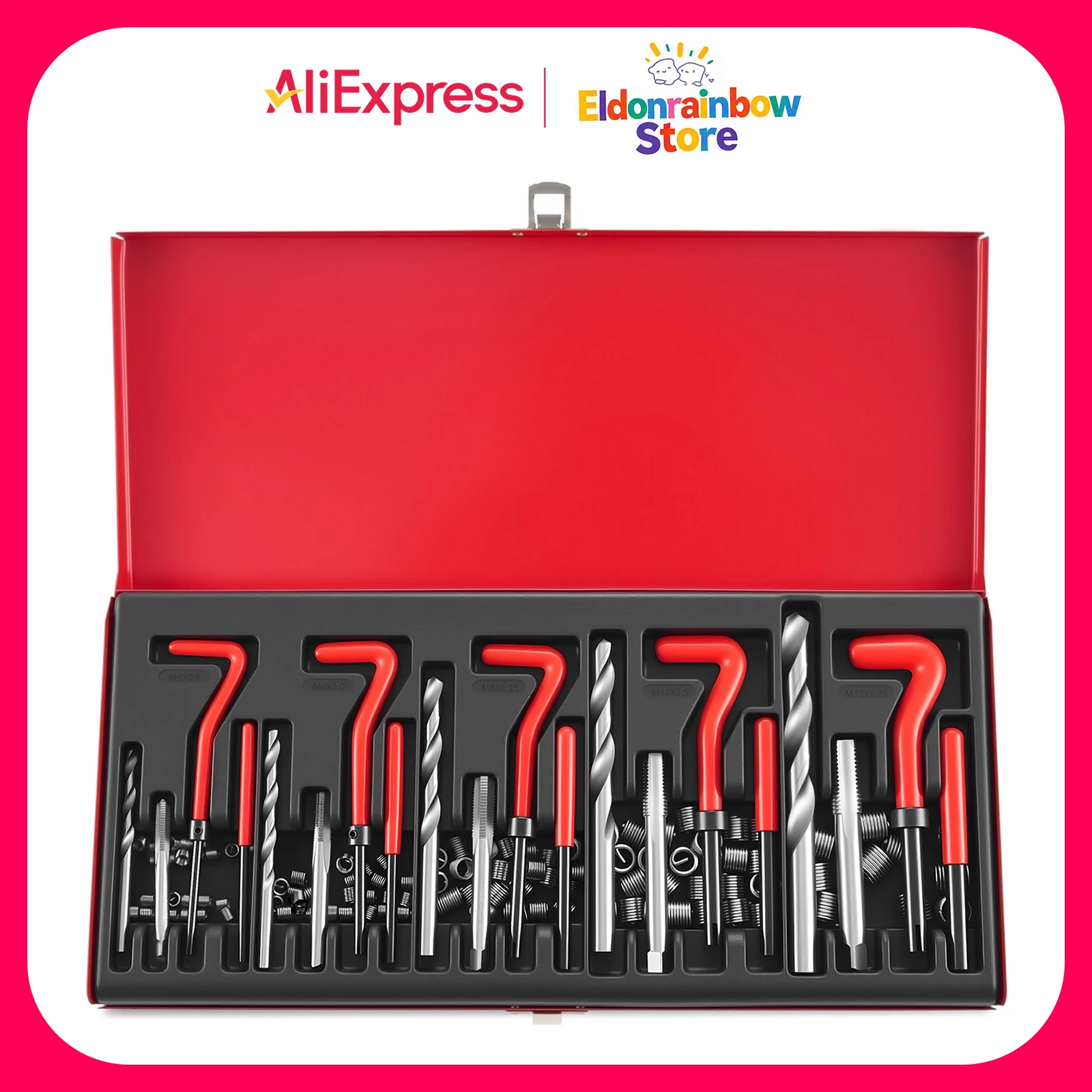 Kit di strumenti per la riparazione delle filettature da 131 pezzi M5 M6 M8 M10 M12 ripristina le filettature spelate con facilità