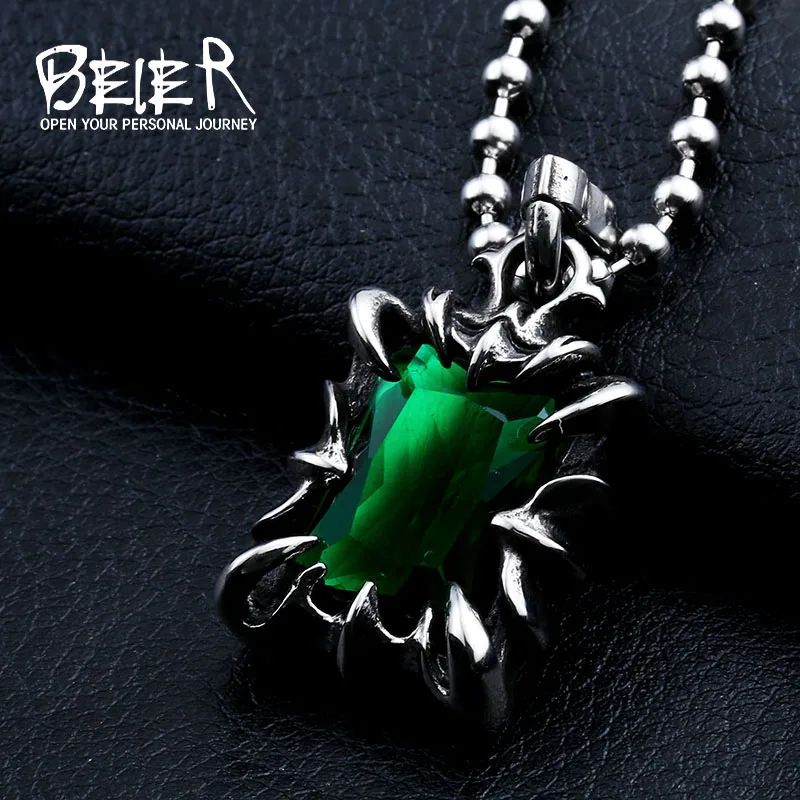 Beier New Store 316L Stainless Steel Pendant Necklace Red Black Colourful Fashion Unique Pendant Jewelry LLBP8-133P