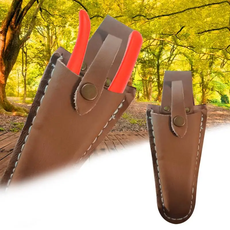 Leather Pruning Scissor Bag Portable Garden Tool Holster Cowhide Scissor Sheath ardware Tool Bag for Pliers Pruning Shears