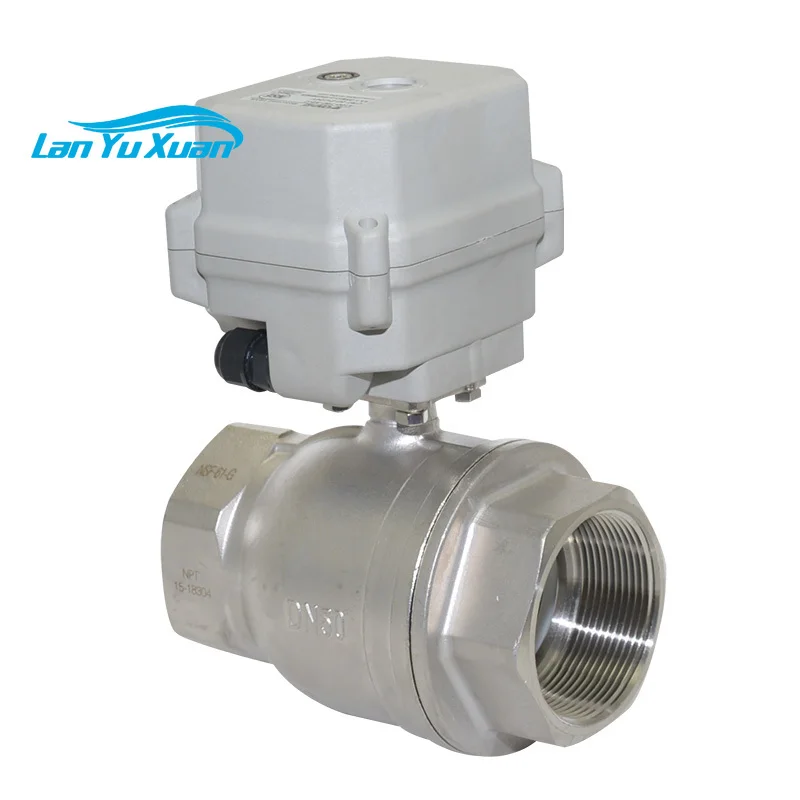 A150 series 2-10V flow control 2'' DN50 electric Proportional Ball Valve with manual override