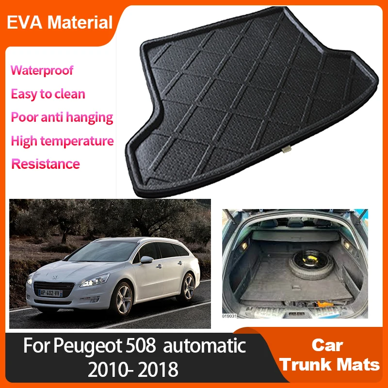 Trunk Mat For Peugeot 508 SW 508SW 2010 2012 2013 2014 2015 2016 2017 2018 Accessorie Waterproof Trunk Storage Pad Anti-dirty