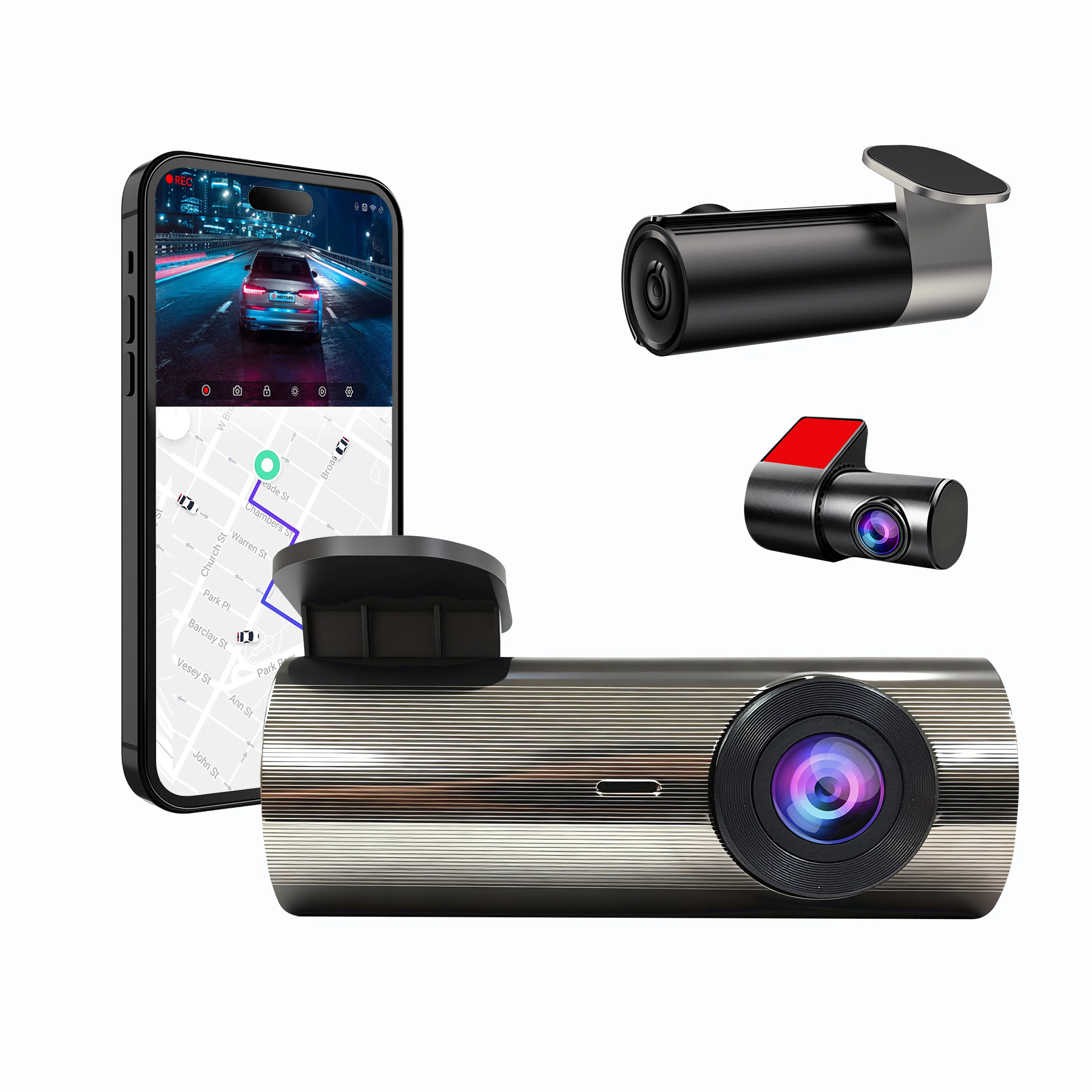 

Self-developed technology 2-channel dual-lens driving recorder 2K high definition recording car camera Wifi GPS G sensor