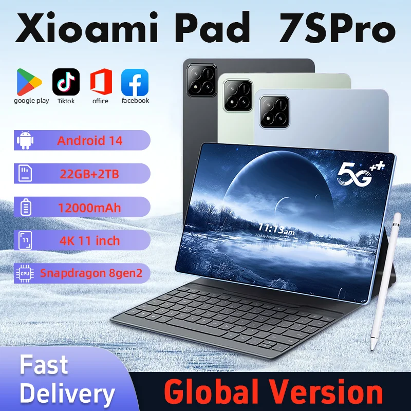 2025 NEW Original MI Pad 7 Pro Tablet 11inch Snapdrago 8gen2  HD 4K Android 14 22GB+2TB 20000mAh 5G Dual SIM WiFi GPS Tablet PC