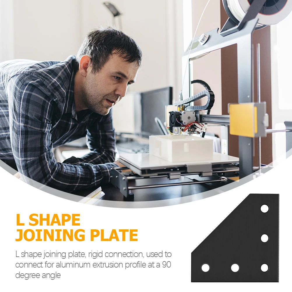 

8pcs L Shape Connecting Plates Black Aluminum Alloy Heavy Duty Corner Brackets for Square Tubing Extrusion Joining 3D Printers