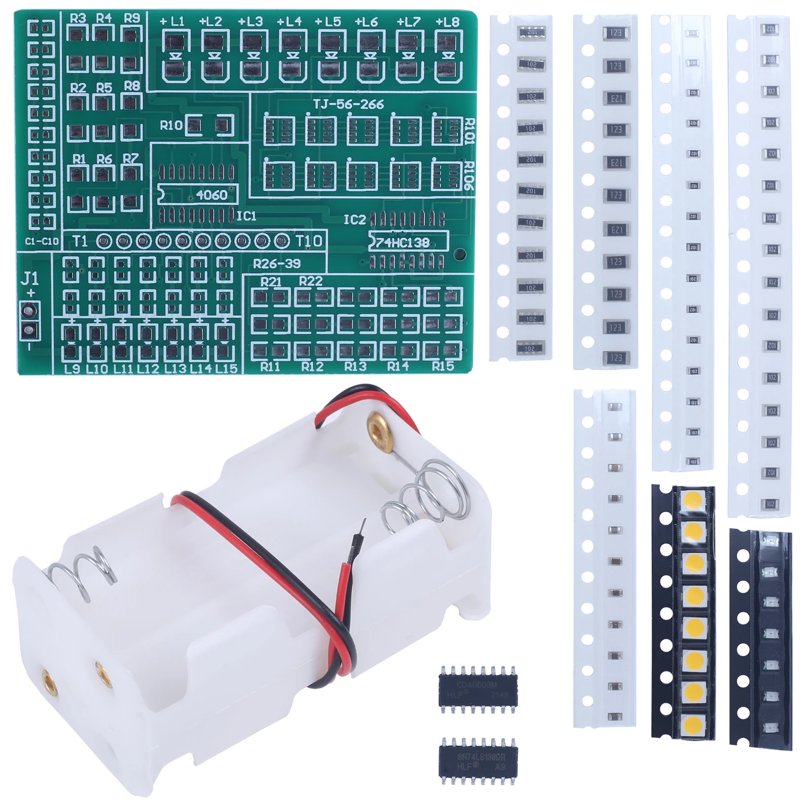 Kit electrónico SMD para proyectos de soldadura, placa intermitente LED RGB de 15 bits, componentes de soldadura, práctica de soldadura, DC 5V-6V