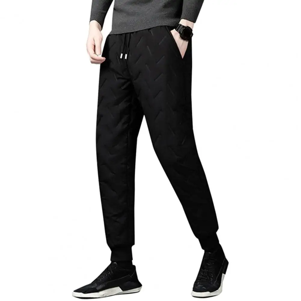 Vielseitige Herren hose wasserdichte Herren Winter Daunen Jogging hose mit Fleece futter elastische Bund taschen für Streetwear