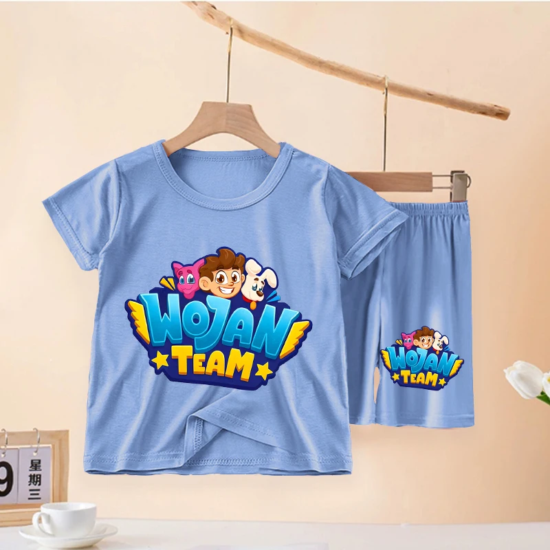 Wojans Team Kids Pajamas 2pcs Set Game Anime Six Seven Boys Sleepwear Short Sleeve Tops Pants Home Children Pajamas Bottoms Suit