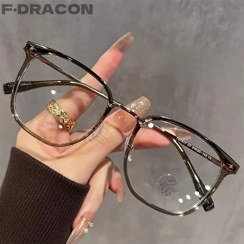 

TR90 Glasses Frame Retro Square And Round Women's Glasses Frame Fashionable Brown Optical Prescription Glasses Frame Women 1517