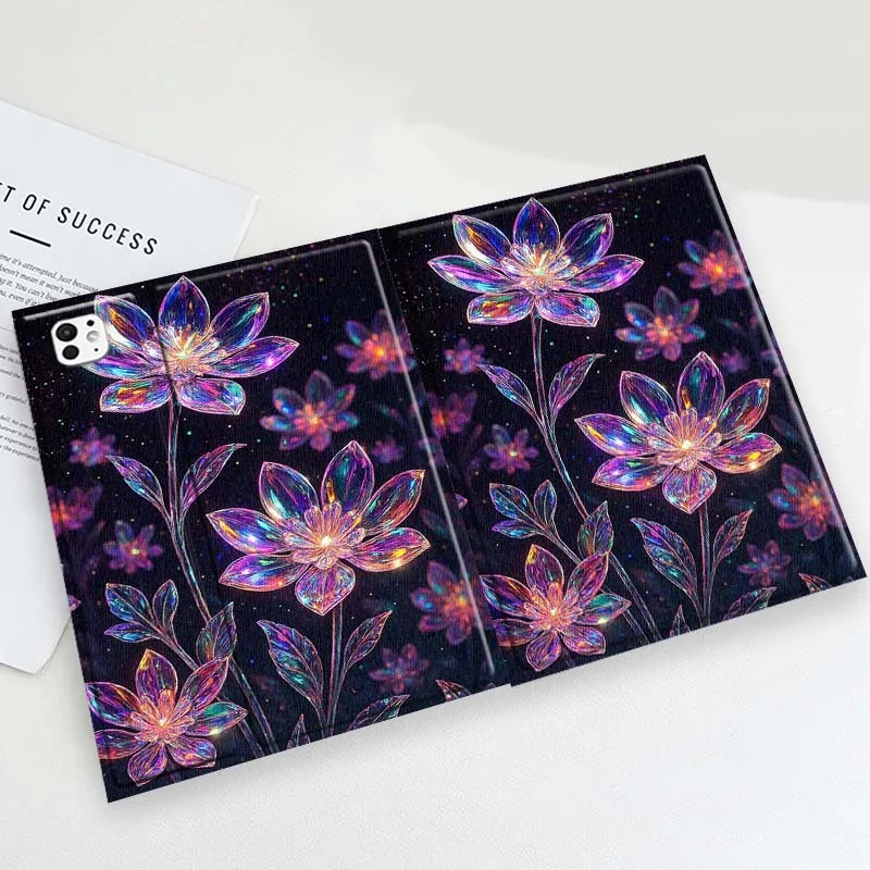 Shining Crystal Flowers Cover For iPad Pro Mini Air 1 2 3 4 5 6 7 10 11 th 8 9 gen 11 M4 M5 Foldable Tablet Case