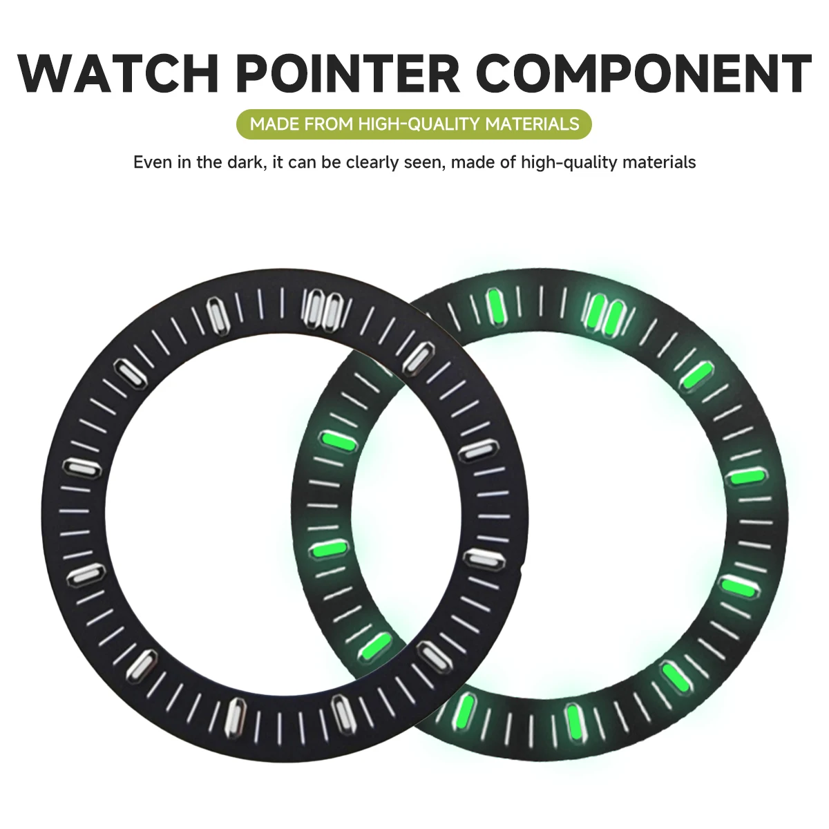 31mm Hollowed Out Watch Dial Green Luminous Watch Faces Accessories Repair Parts NH70／NH35 / NH36 Movement