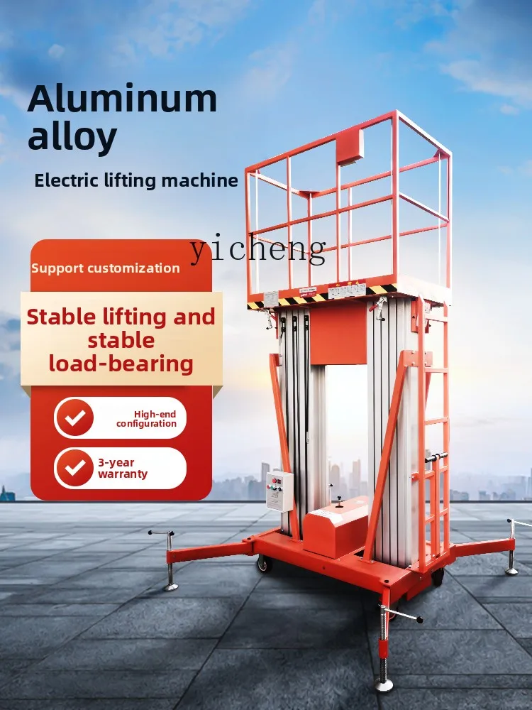 Aluminum Alloy Lift Platform Electric Hydraulic Climbing Machine Aerial Work Ladder Mobile Lifting Platform Small