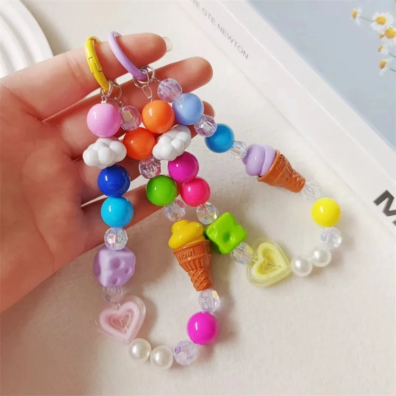 Pulsera con cuentas de dopamina para mujer, brazalete bonito de color caramelo, helado, todo femenino, novedad