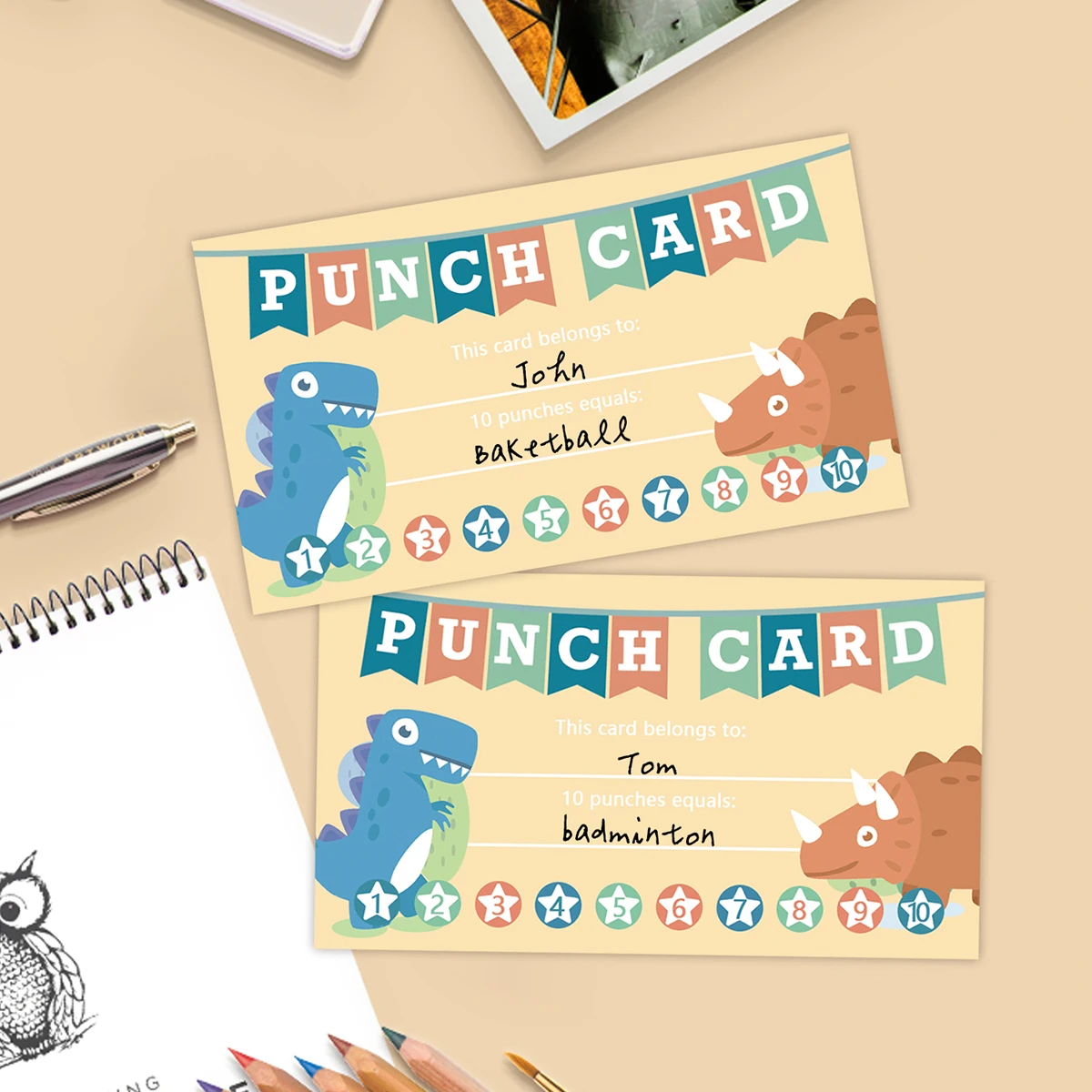 50pcs Punch Cards My Reward Cards, Classroom Student Home Behavior Incentive Decor Motivational Cute Cards Holiday Accessory