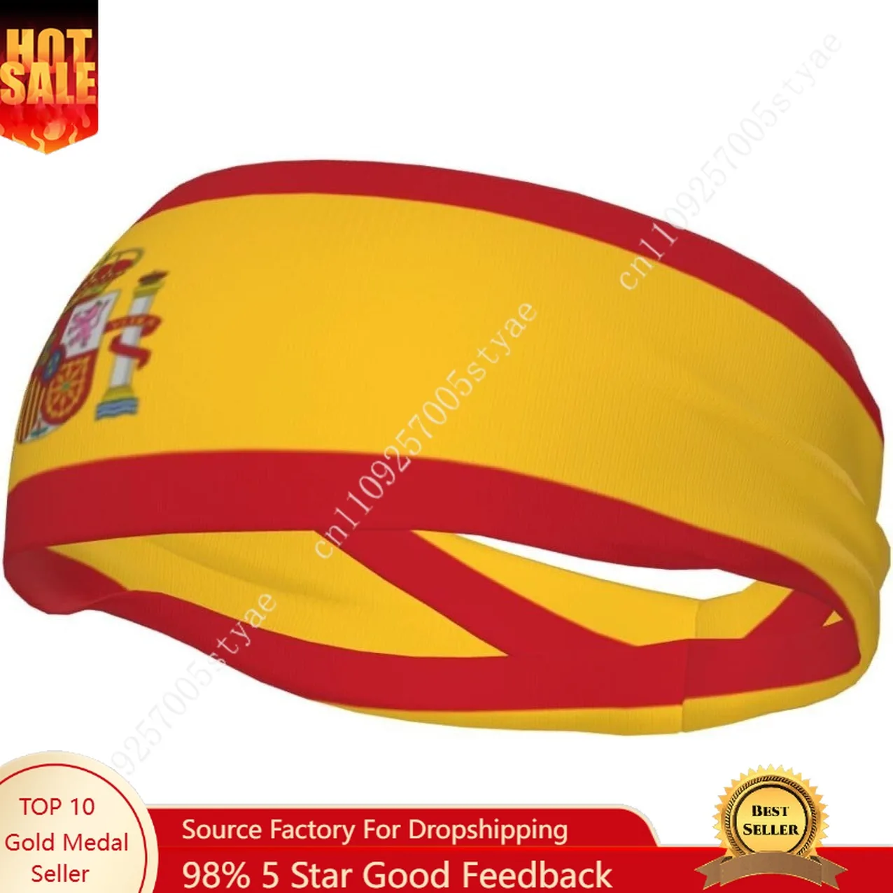 Spain Flag Headbands for Men Women Sweatband Sports Headband Moisture Wicking Workout Sweatbands