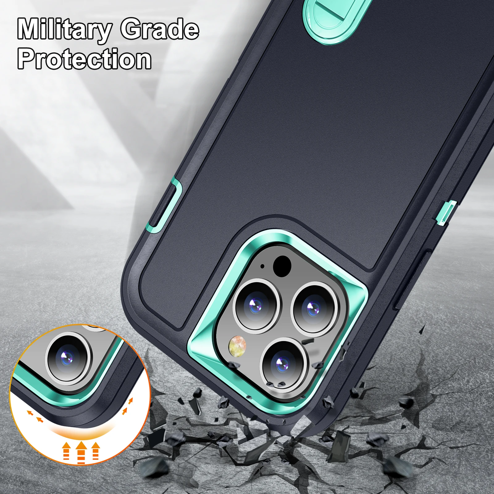 Heavy Armor Shockproof Defend Phone Case For iPhone 11 12 13 14 15 16 17 Pro Max 7 8 Plus SE 2022 Xs XR Plastic TPU Back Cover