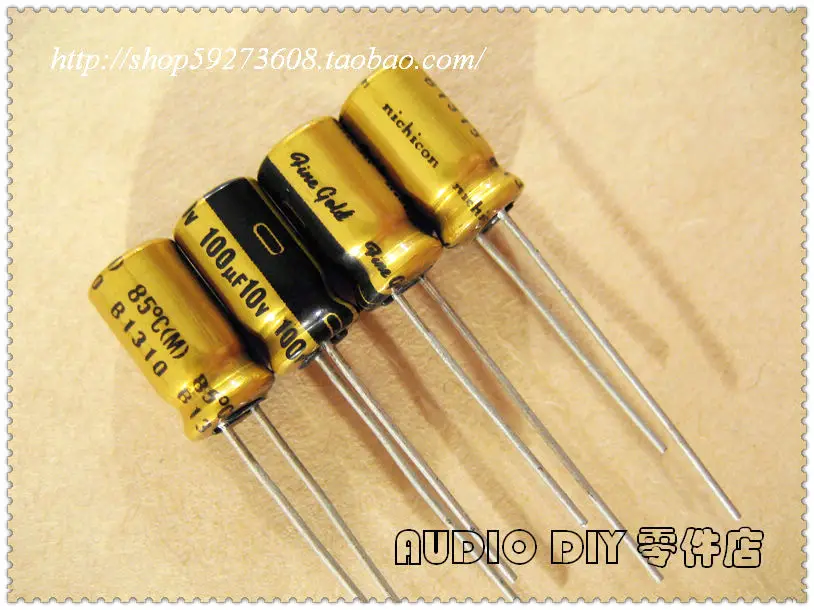 20PCS/100PCS Nichicon (fine gold) FG Series 100uF 10V 10V100UF Audio Electrolytic Capacitor