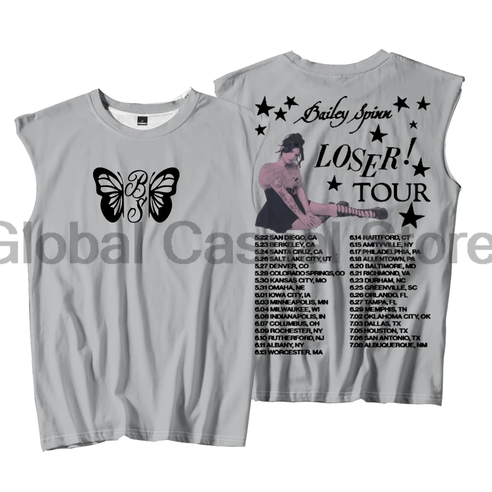 بيلي سبين لوزر تور 2025 تانك القمم للجنسين بلا أكمام الشارع الشهير سترة الرجال النساء ملابس رياضية في الهواء الطلق القمم