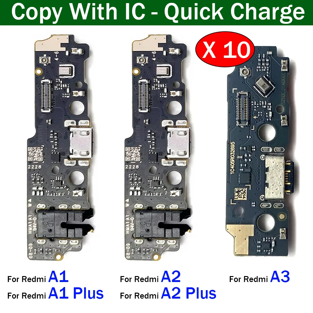 

10Pcs, New For Xiaomi Redmi A1 A2 A3 Plus USB Micro Charger Charging Port Dock Connector Microphone Board Flex Cable