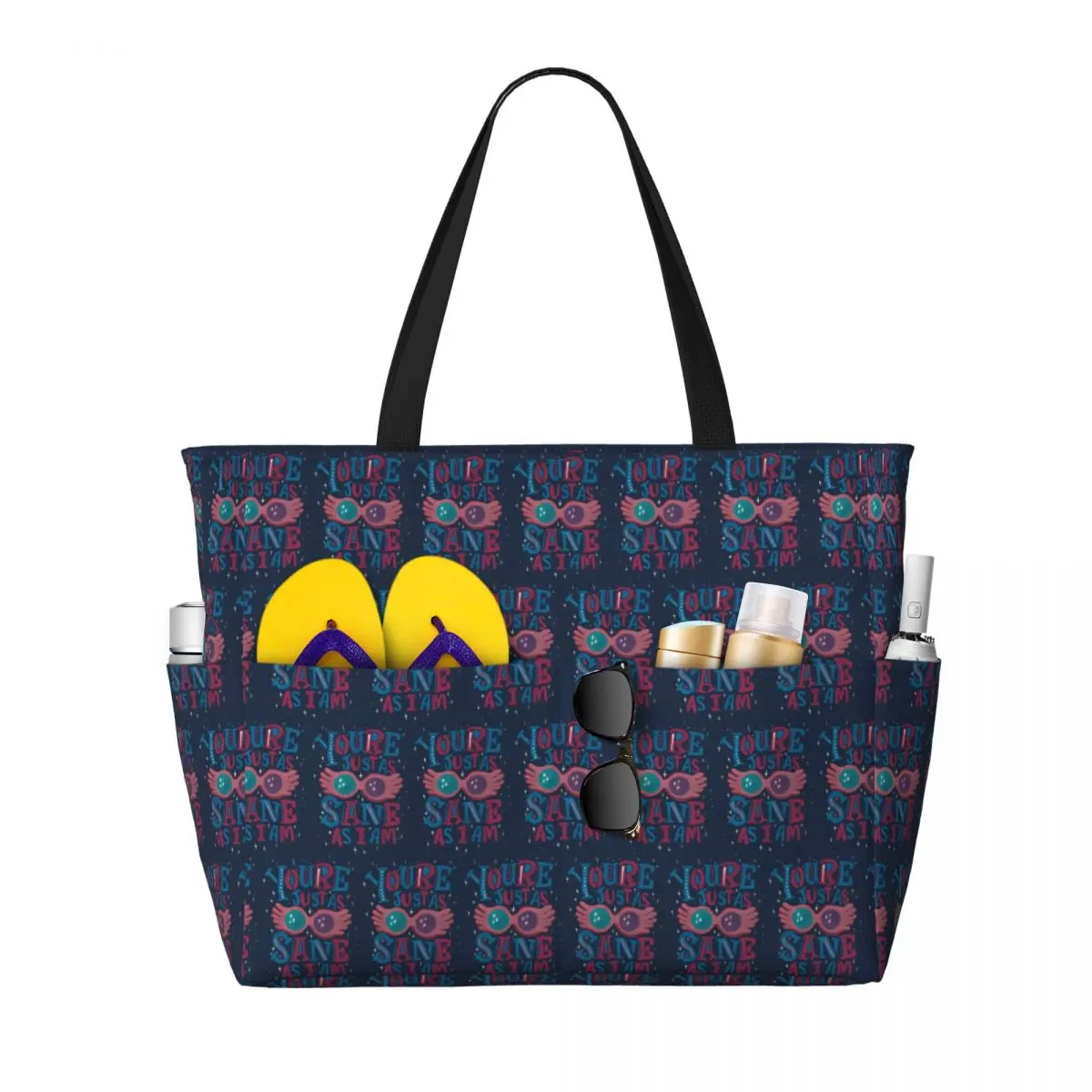 

Luna L-Lovegoods Glasses Beach Tote Bag Sport Gym Yoga Duffle Large Tote Bag Women Travel Bag Fitness bag