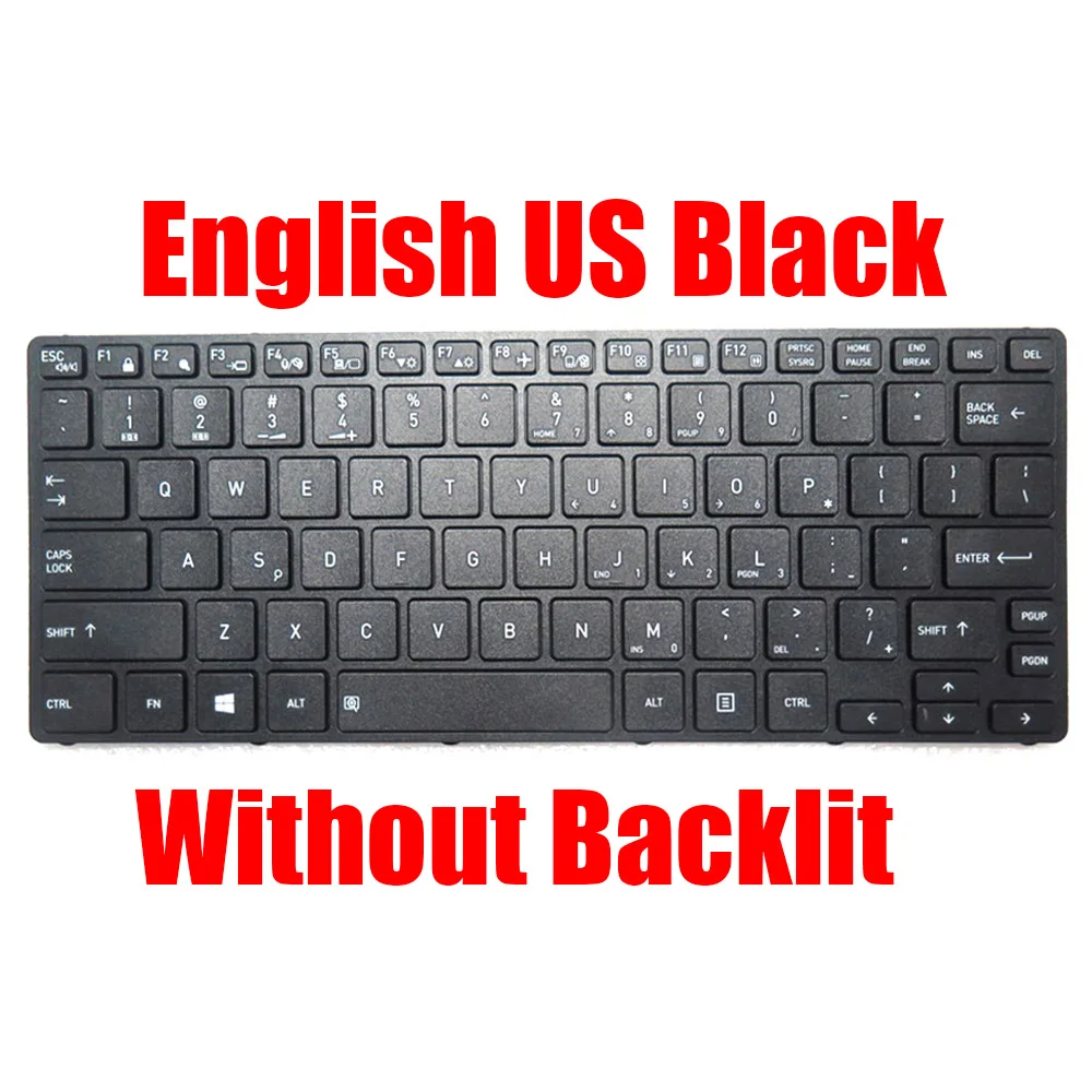 UK UI US Laptop Keyboard For Dynabook For Tecra A40-G United Kingdom International English Black