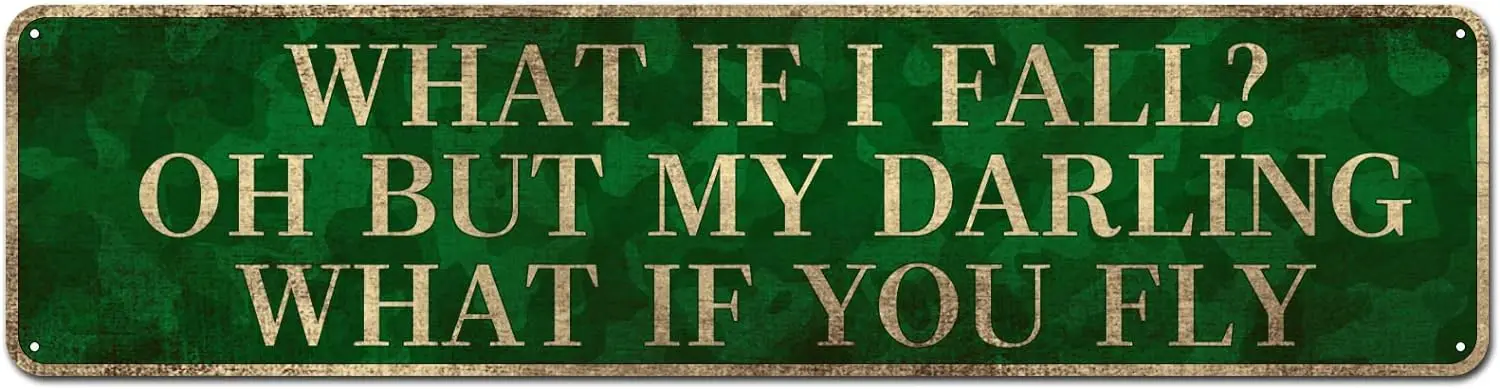 

What If You Fly Home Wall Décor - Metal Wall Art Funky Décor Aluminum Tin Signs 4" x 16"