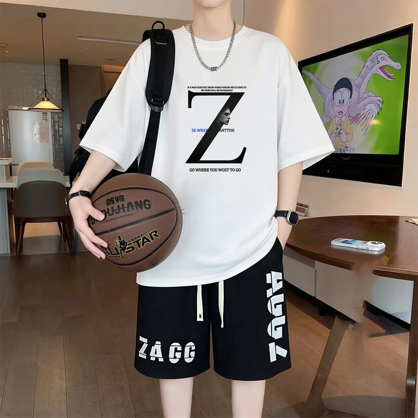 

2026 Summer Men's Sets Youth Suits Cool Cotton T-shirt Fashion Shorts 2 Piece Sets High Quality Trend Tracksuit Men Clothing