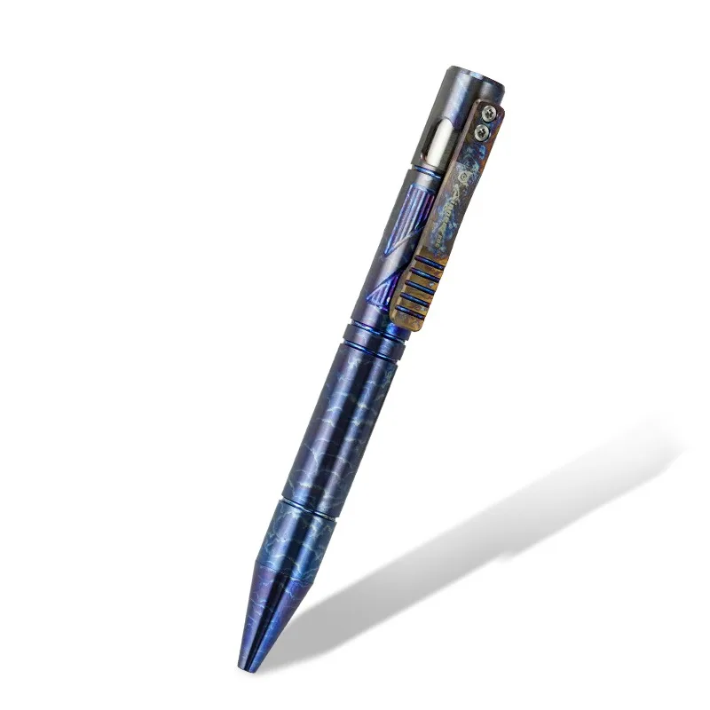 

Titanium Alloy Writing Pen Retractable with Clip G2 Refill Tactical Pen Window Breaker EDC Tool Office Signature Pen Party Gift