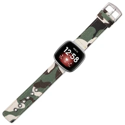 Premium Camouflage Canvas Band For Fitbit Sense 2 Sports Woven Nylon Bracelet Strap Loop For Fitbit Versa 4 3