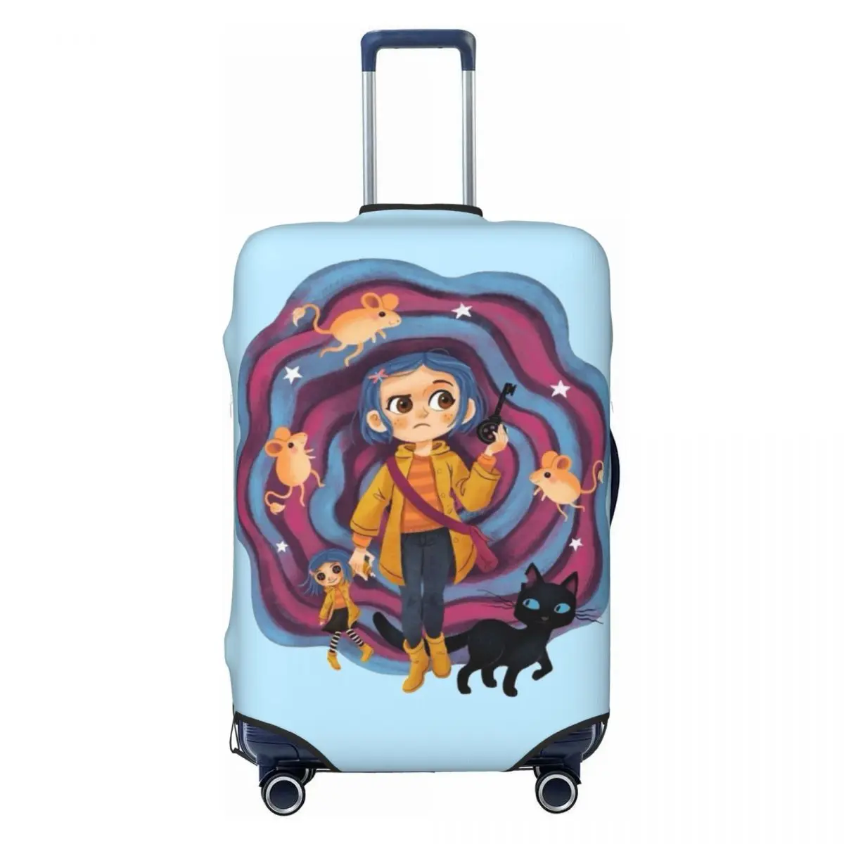 

Custom Poster Coraline Anime Luggage Cover Elastic Travel Suitcase Protective Covers Fits 18-32 Inch