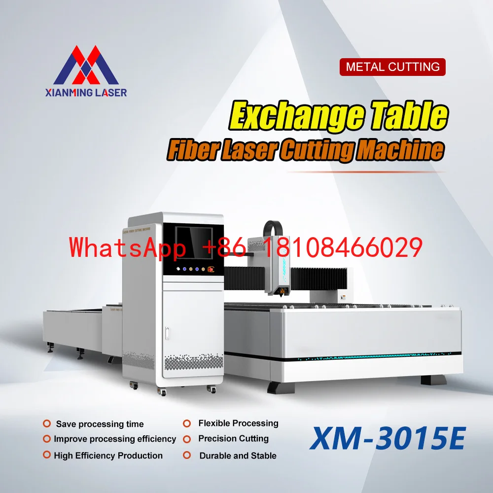 XM New Innovations High Power 3015 Fiber Laser Cutting Machine with Intelligent Automatic Double Worktable for Sale