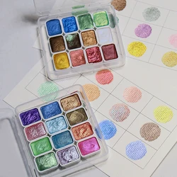 1ml 12-color Pigment Manual Solid Watercolor Paints Set Art Nail Painting Decoration Watercolor Painting Creative Art Supplies