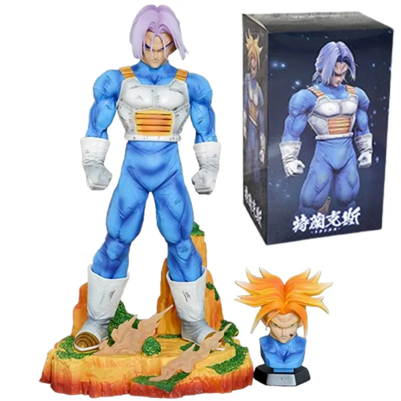 Dragon Ball Z Trunks Action Figures Anime DBZ Torankusu Figuras 29cm Model with Two Heads GK Statue Ornament Peripheral Kid Gift