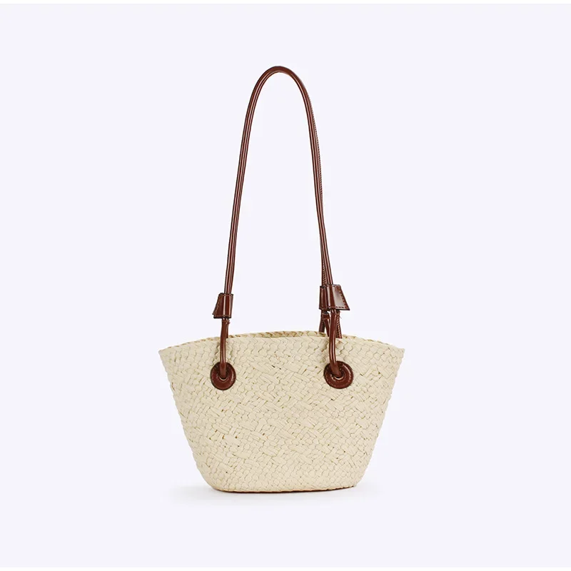Neue Schulter Tasche Handgemachte Stroh Gewebt Große Kapazität Marke Hochwertige Korb Tasche Sommer Strand Urlaub Mode Handtasche Forwomen – Detail 24