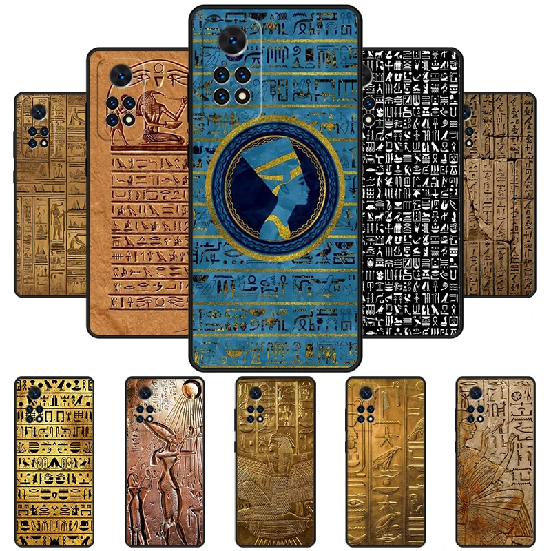 Egyptian Hieroglyphics Phone Case For Redmi Note 11 EPro 11S 10 10T 9S Promax 8 Pro Xiaomi Mi 10 11 12X 12S Ultra Cover